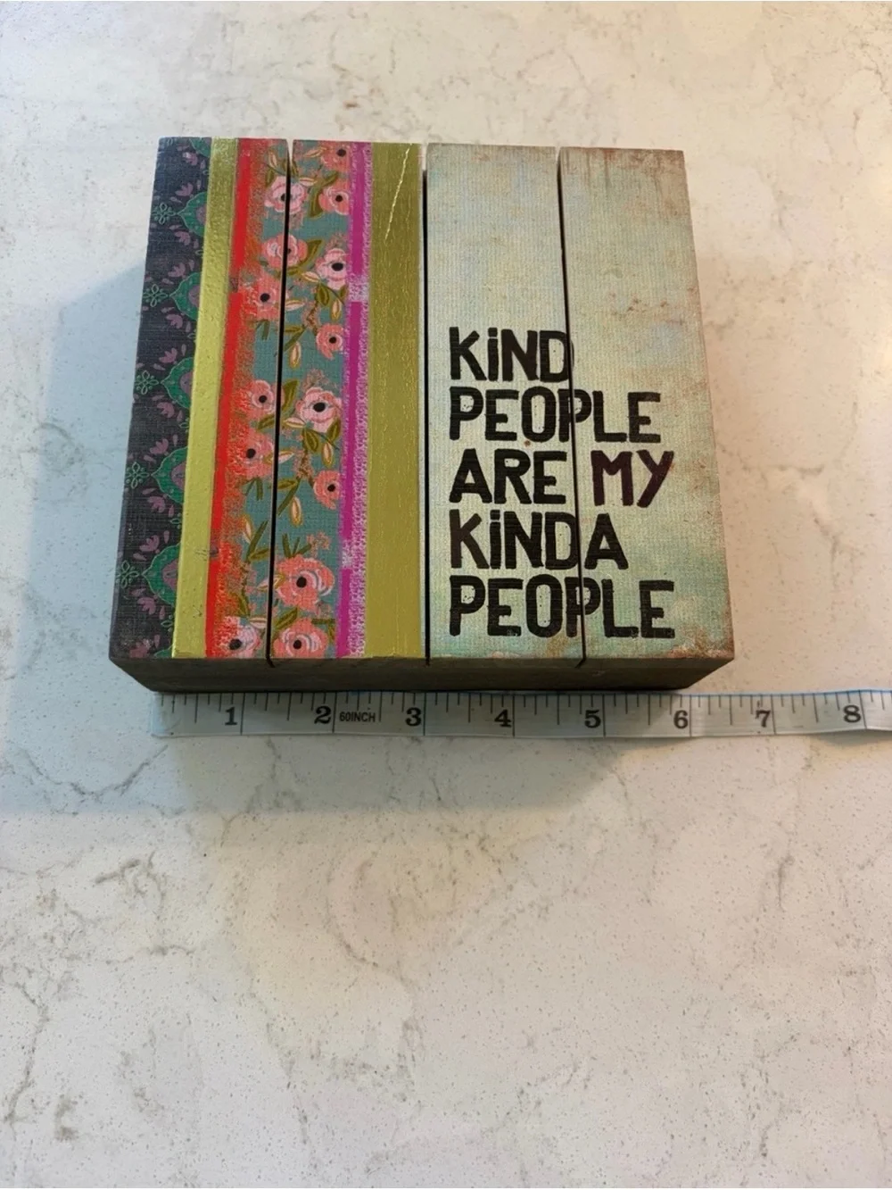 NATURAL LIFE Multicolor Floral 'Kind People Are My Kinda People' Wood Sign